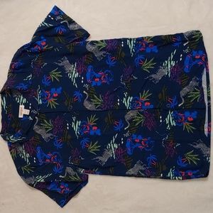🎁 NWOT Cat & Jack Jungle Safari button up boys sz L 12/14